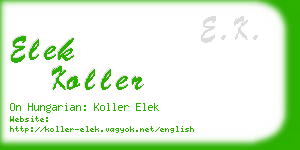 elek koller business card